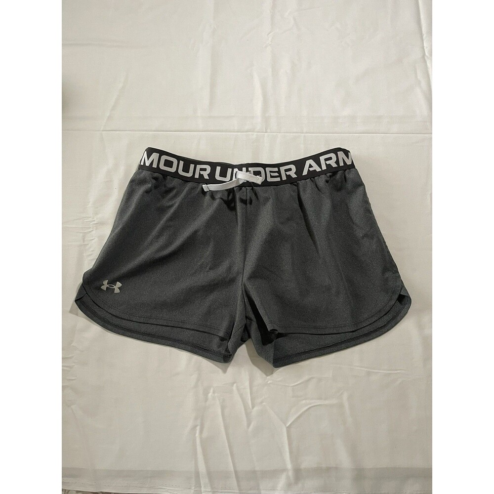 Under Armour Girls Size YXL HeatGear Play Up Athletic Shorts Dark Gray Heather